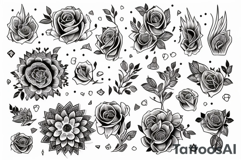 тонкие линии цветы tattoo idea