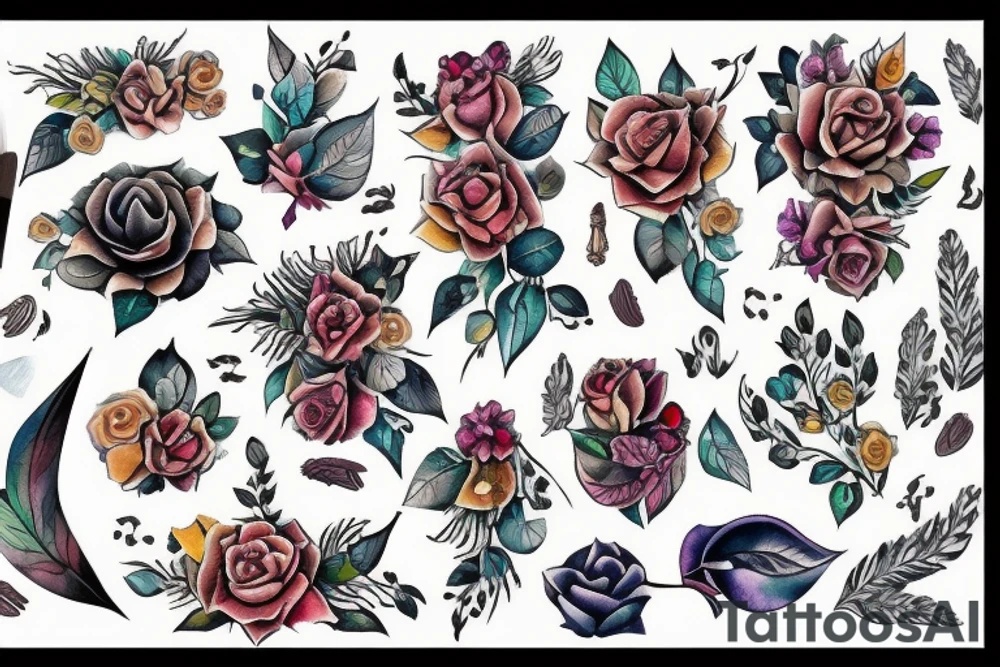 Пионы на ветке бабочки летят tattoo idea
