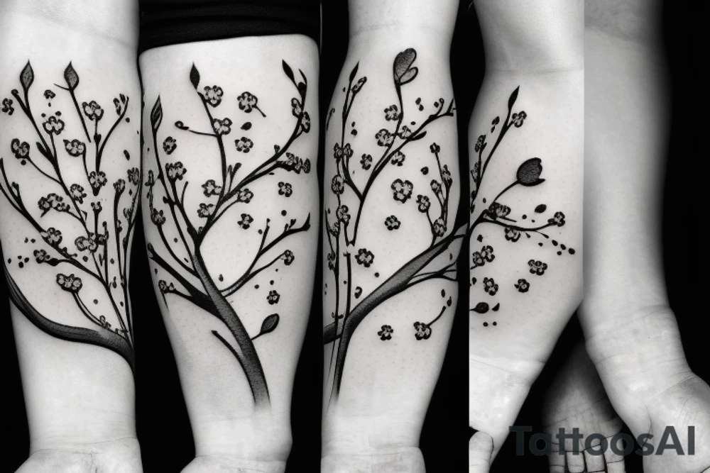 cherry blossom leavs falling tattoo idea