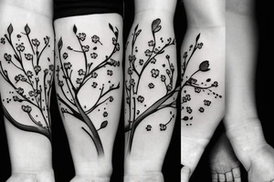 cherry blossom leavs falling tattoo idea