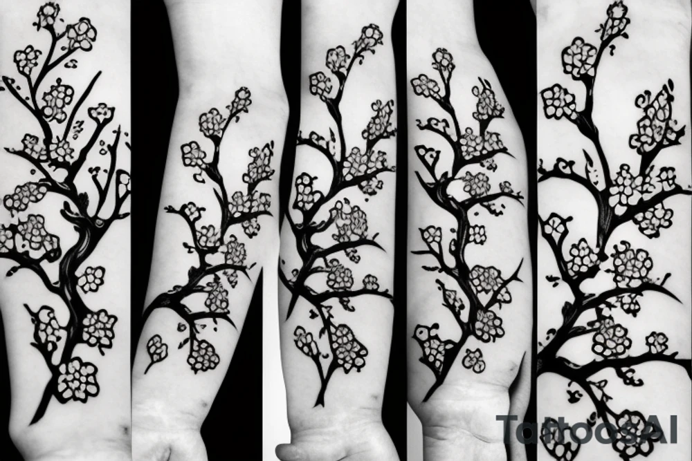 cherry blossom leavs falling tattoo idea