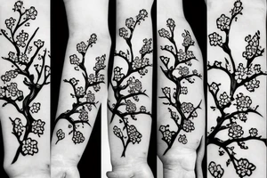 cherry blossom leavs falling tattoo idea