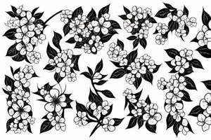 cherry blossom in the wind tattoo idea