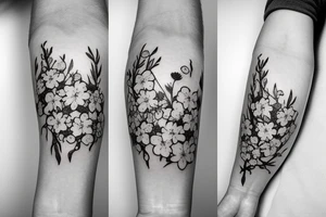 cherry blossom blown by the wind tattoo idea