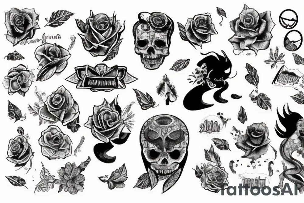 Разные виноградные листья tattoo idea