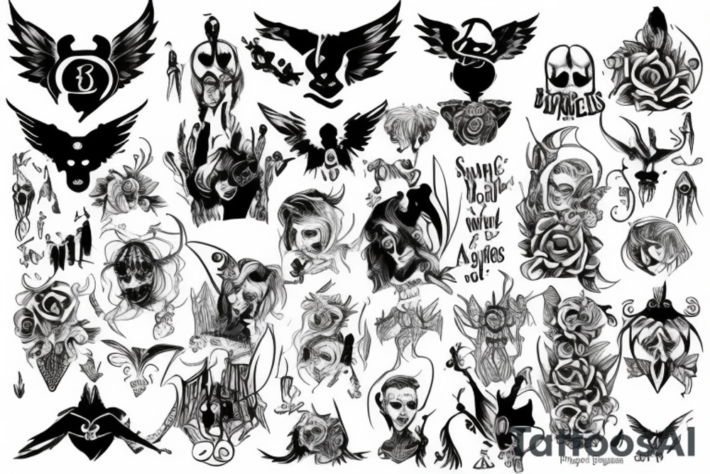 Balance  between my beautiful angels and my worst demons tattoo idea
