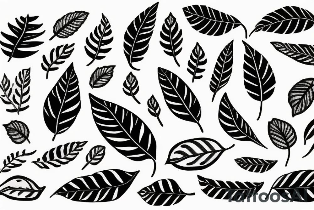 Leaves and jaguar tattoo idea