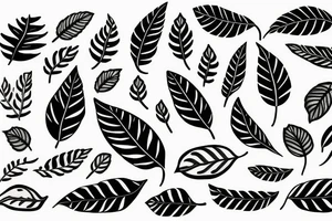 Leaves and jaguar tattoo idea