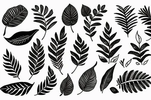 Leaves and jaguar tattoo idea