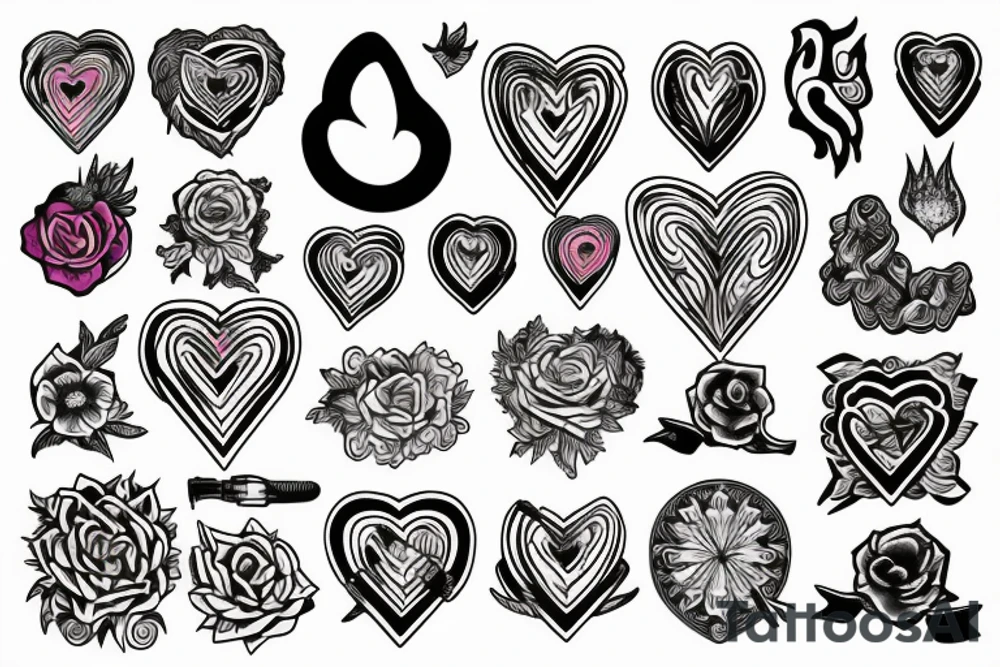 heart on fire tattoo idea