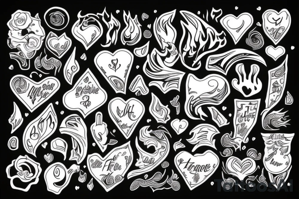 heart on fire tattoo idea