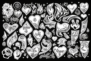 heart on fire tattoo idea