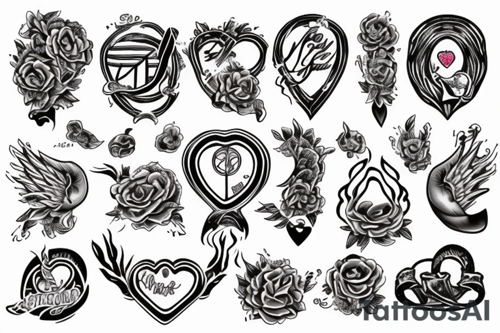 heart on fire tattoo idea