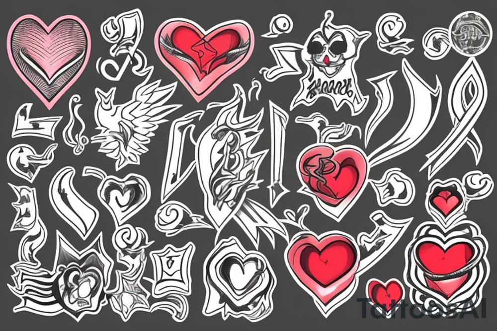 heart on fire tattoo idea