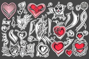 heart on fire tattoo idea
