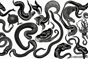 Goat head snake tattoo idea