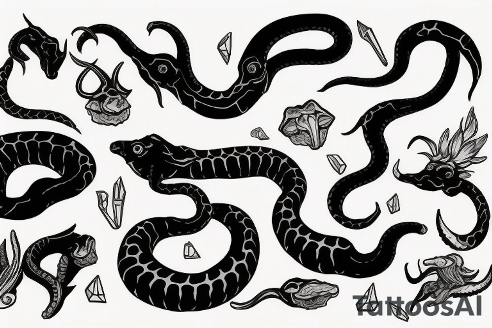 Goat head snake tattoo idea