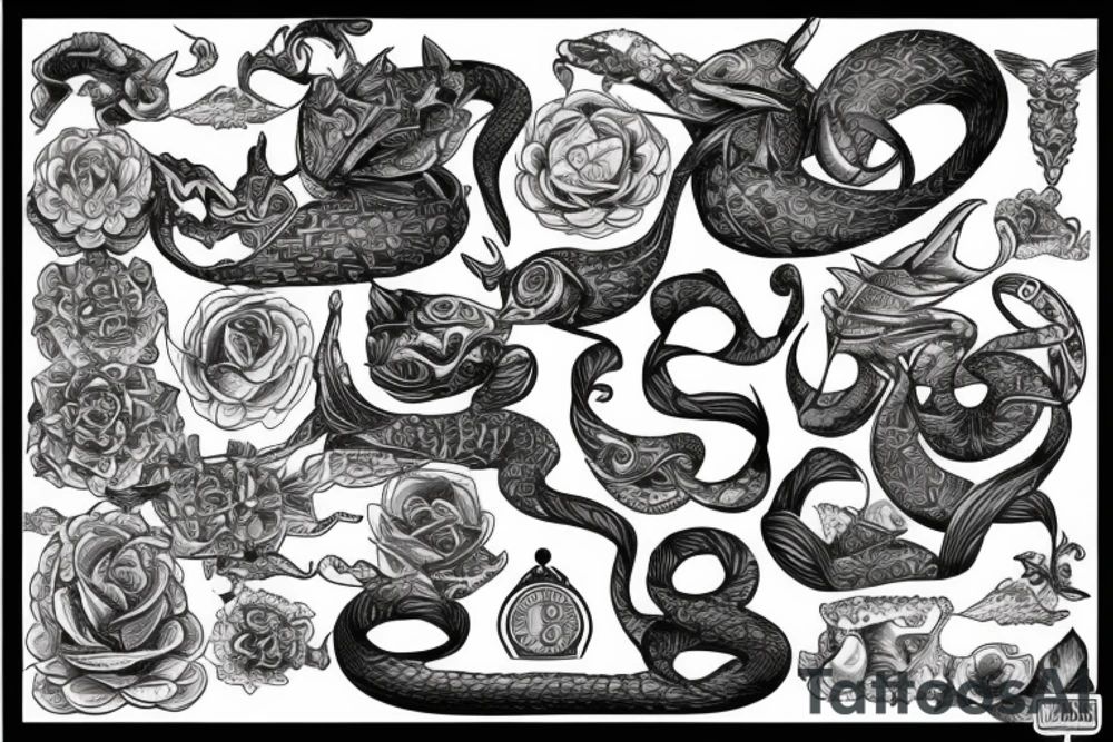Scales with leaps tattoo idea