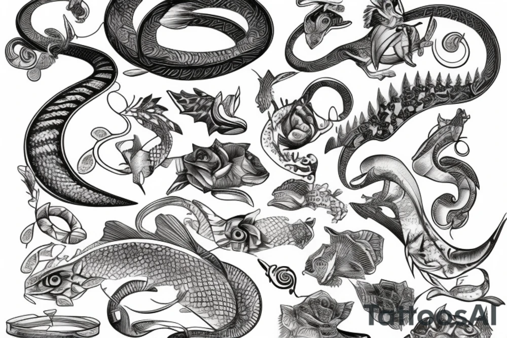 Scales with leaps tattoo idea