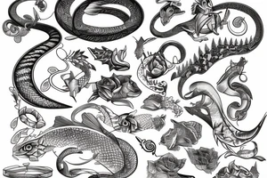 Scales with leaps tattoo idea