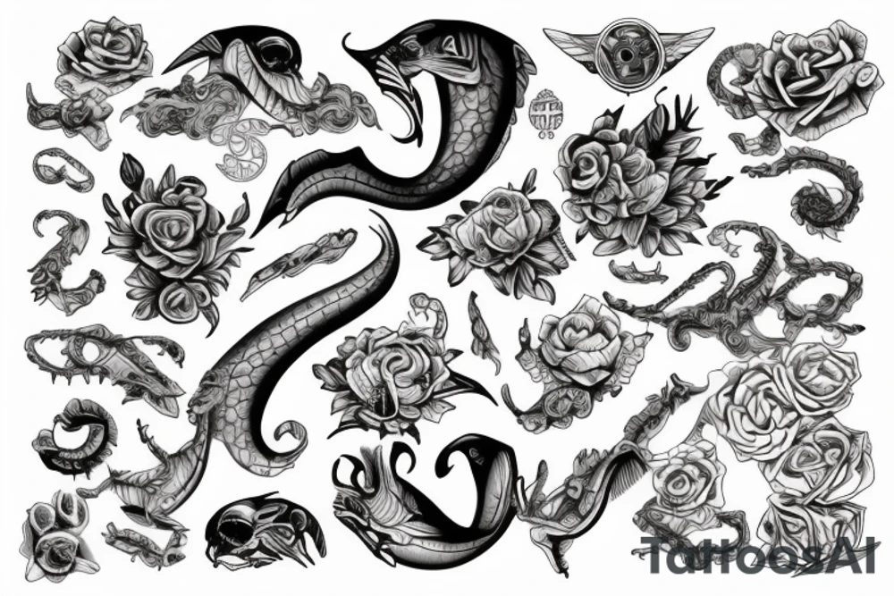 Scale with leaps tattoo idea