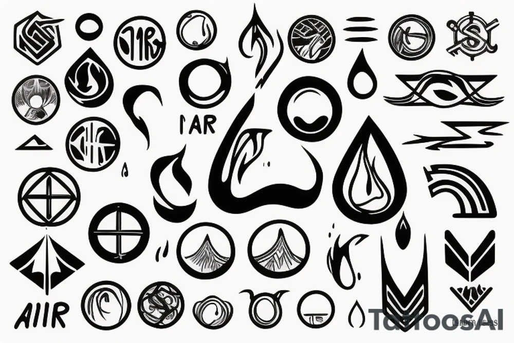 element sign water, element sign air, 16.05.1969 tattoo idea