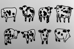 small minimalistic sketch cow tattoo idea