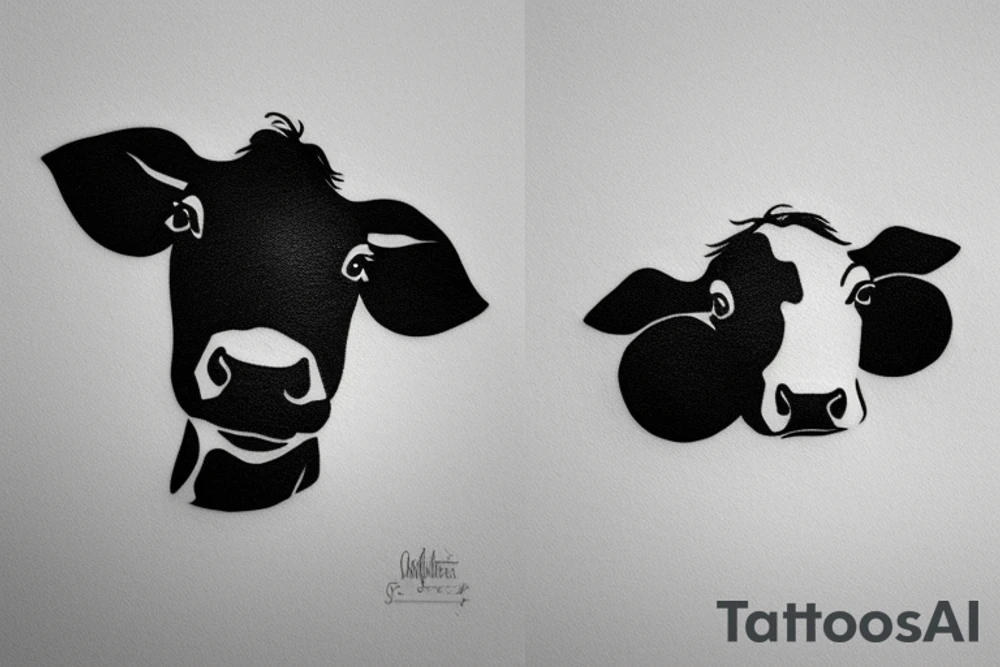 minimalistic cow tattoo idea