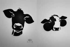 minimalistic cow tattoo idea