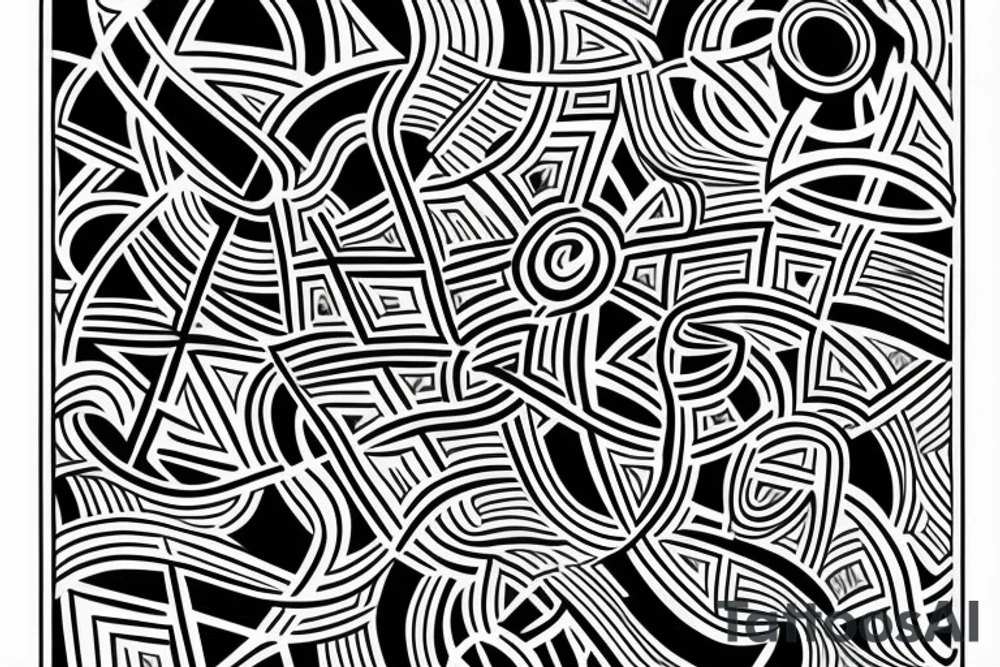 Abstract drawing for a men tattoo idea