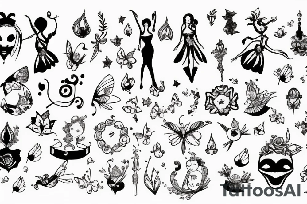 whimsical fairycore simple tattoo idea