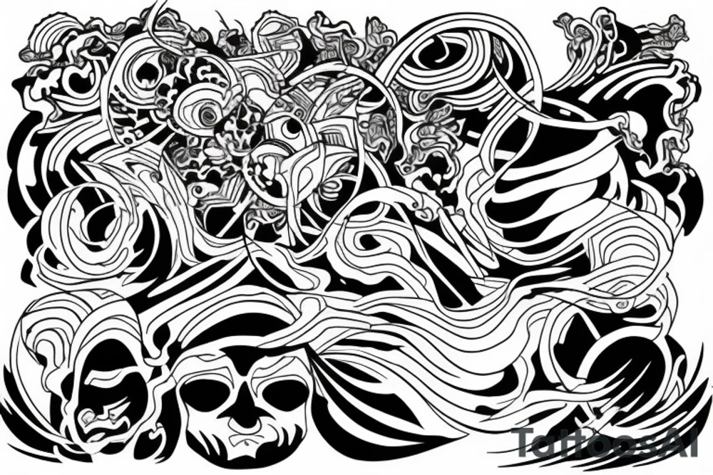 Abstract person drawing for a men tattoo idea