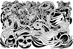 Abstract person drawing for a men tattoo idea