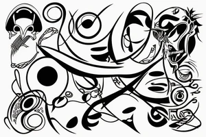 Abstract person drawing for a men tattoo idea