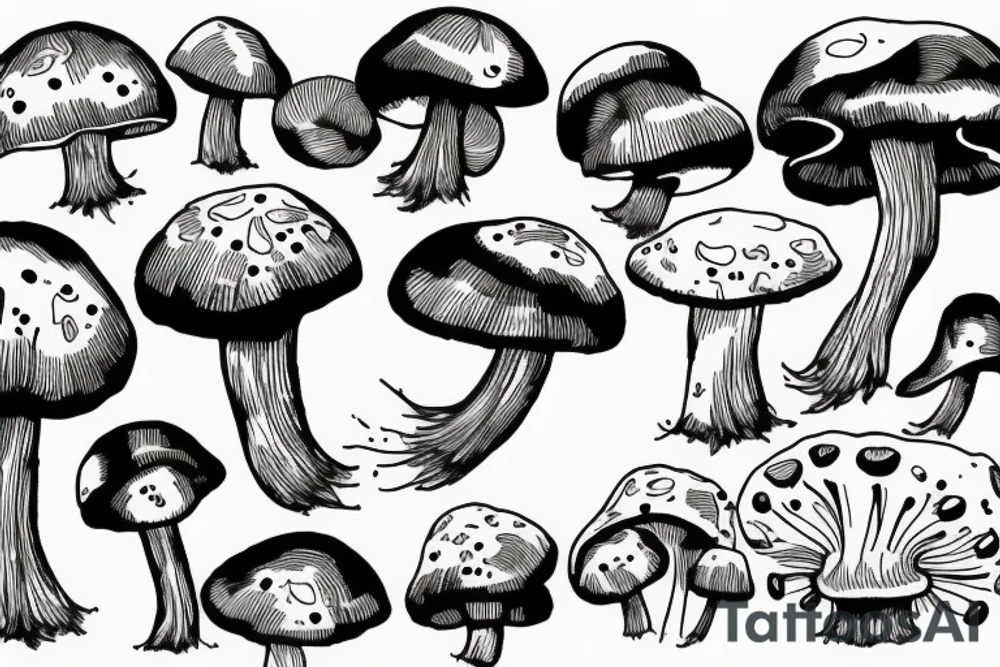 mushroom simple tattoo idea