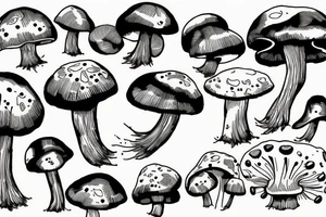 mushroom simple tattoo idea