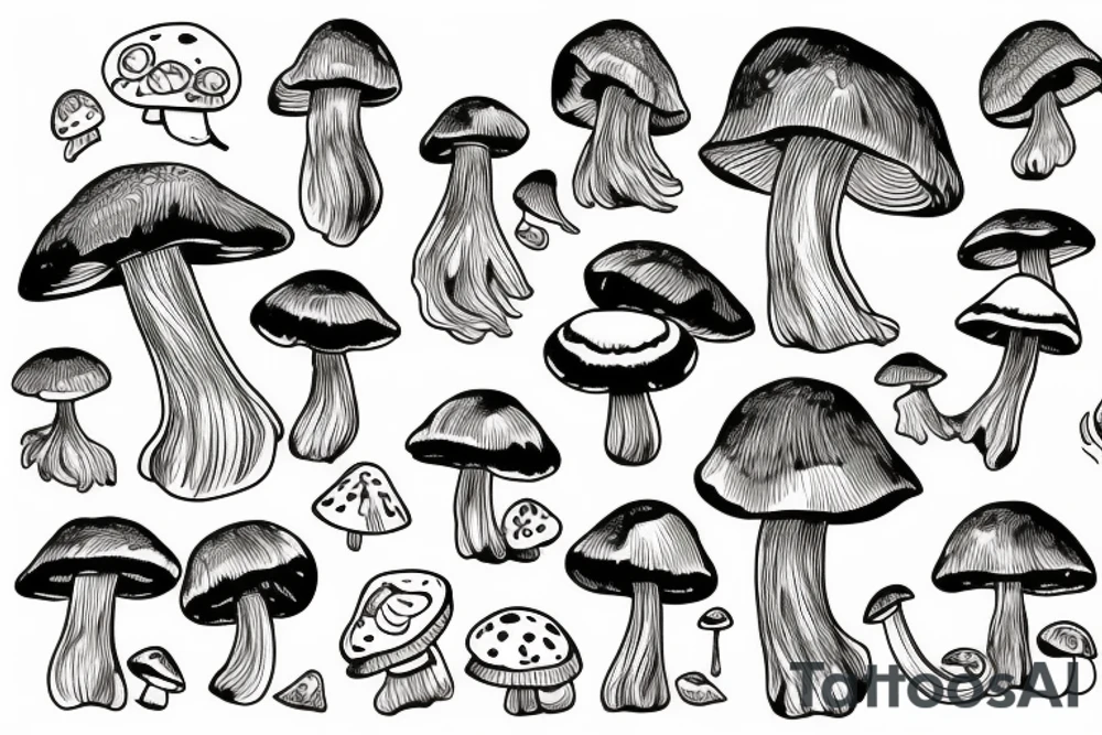 mushroom simple tattoo idea