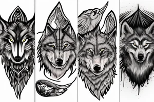 Zeus and Ikar and wolf and wolf tattoo idea