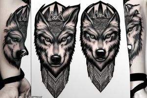 Zeus and Ikar and wolf tattoo idea