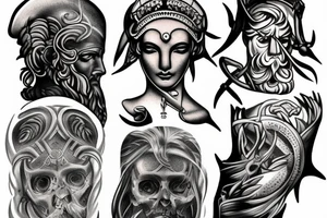 Zeus and Ikarius tattoo idea