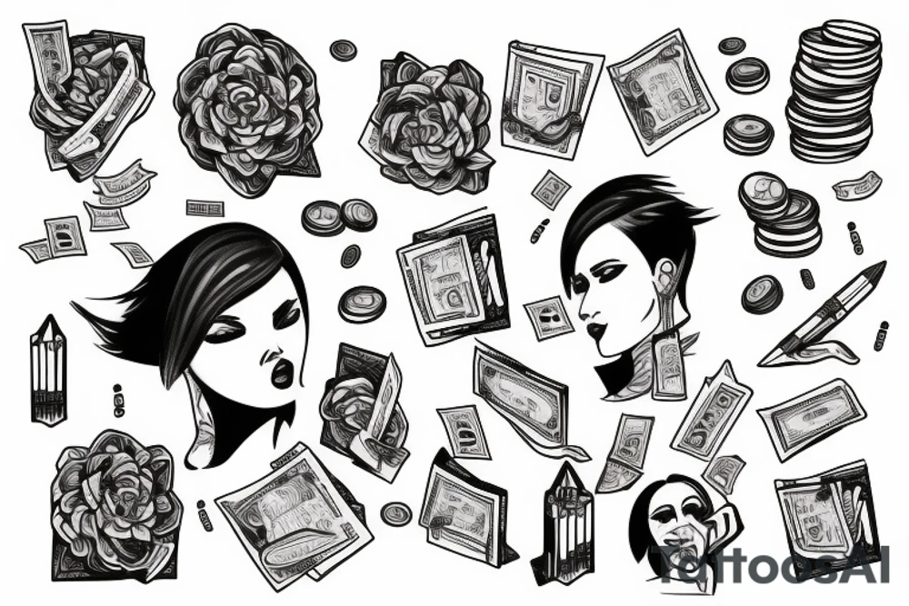 Money, night life to office job tattoo idea