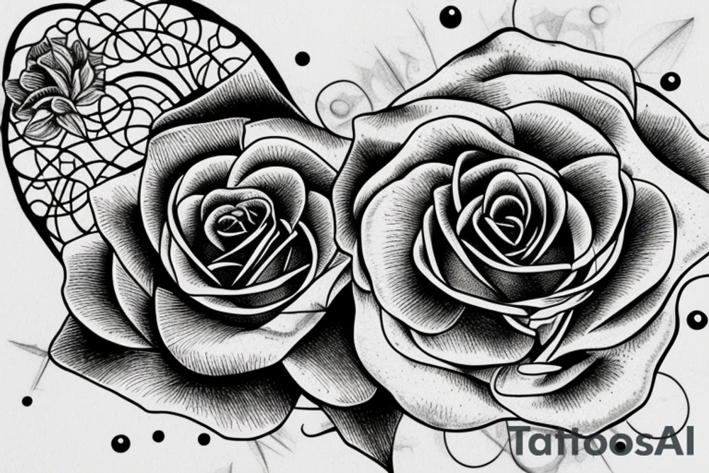 A rose with a phrase “language defines thought” tattoo idea