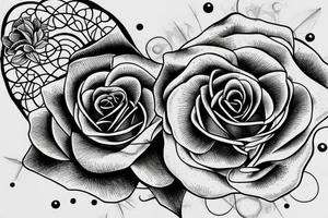 A rose with a phrase “language defines thought” tattoo idea