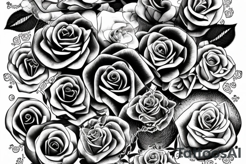 A rose with a phrase on a  ribbon “language defines thought” tattoo idea