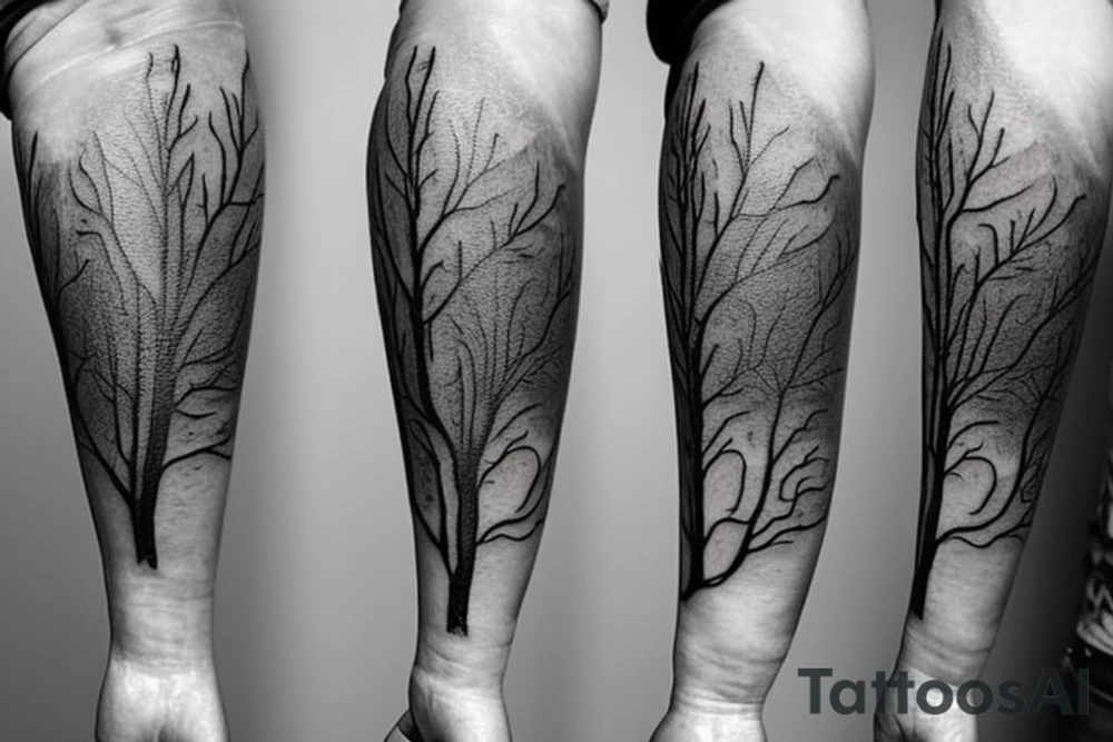 full forearm tattoo that has a meaning of time is short and you need to be better than your previous self. Theme would be a growing tree, clock and a dog tattoo idea