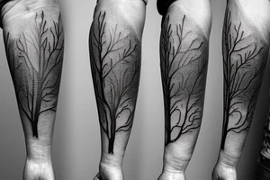 full forearm tattoo that has a meaning of time is short and you need to be better than your previous self. Theme would be a growing tree, clock and a dog tattoo idea