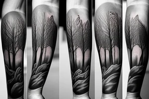 full forearm tattoo that has a meaning of time is short and you need to be better than your previous self. Theme would be a growing tree, clock and a dog tattoo idea