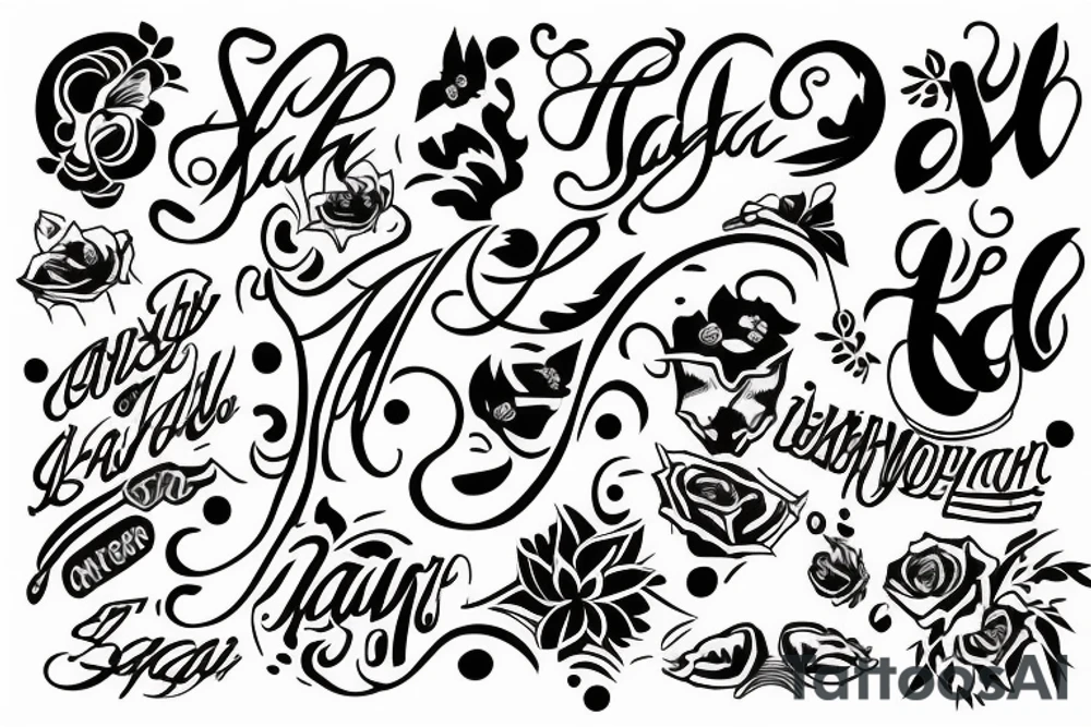 tattoo of the name Sarah in a bold fun style tattoo idea