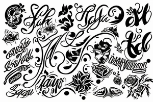tattoo of the name Sarah in a bold fun style tattoo idea