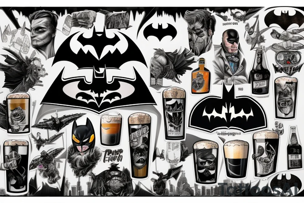 Batman drink beer tattoo idea
